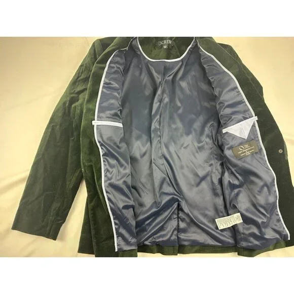 J.Crew Alexandra Velvet Blazer Italian Formal Holidays Lux CF274 Emerald Green 4 - Picture 5 of 10